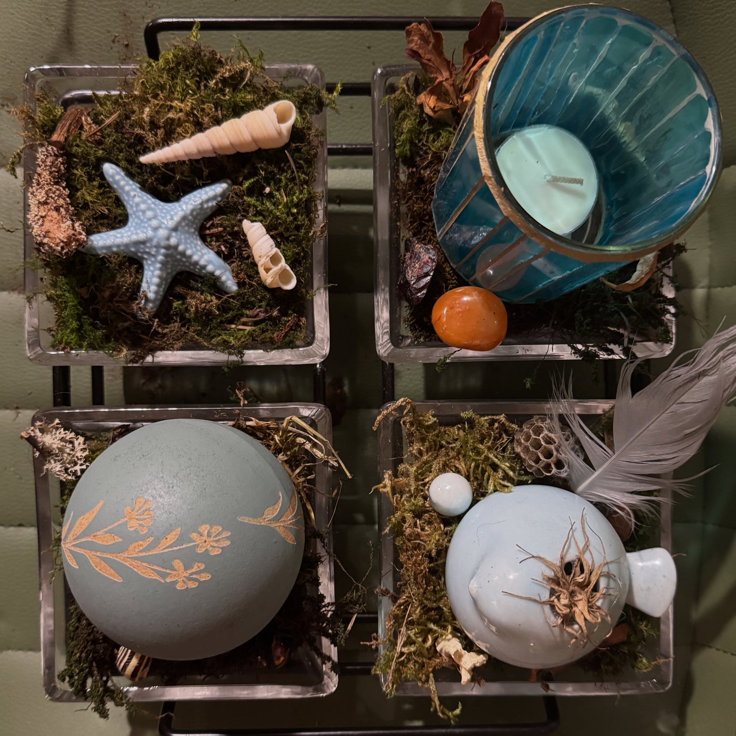 Four Elements Garden – Moss Altar for Earth, Air, Fire & Water