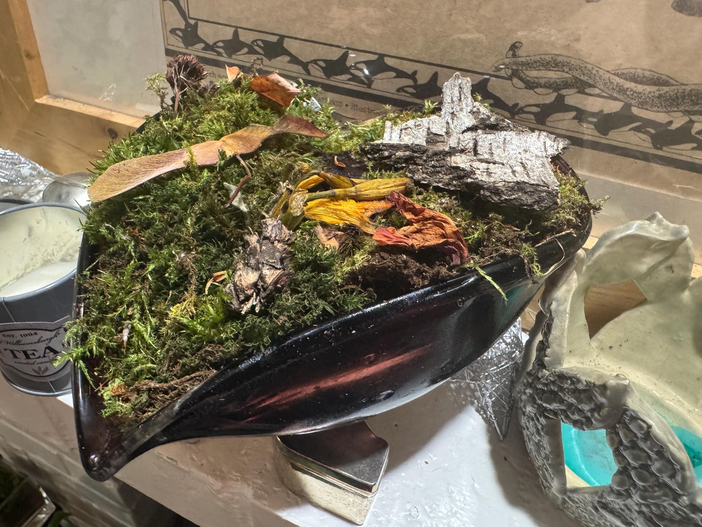 Heart of the Glade – Moss Garden in Heart-Shaped Vessel | Woodland Terrarium Art | One-of-a-Kind Moss Mom Gardens Piece